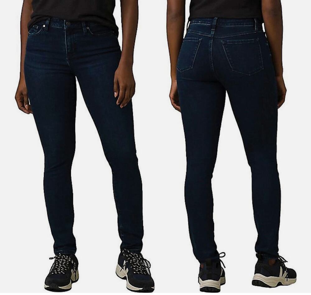 Prana Womens Sienna Skinny Jeans 27x28 US 4 Deep Blue Stretch Denim Mid Rise NWT